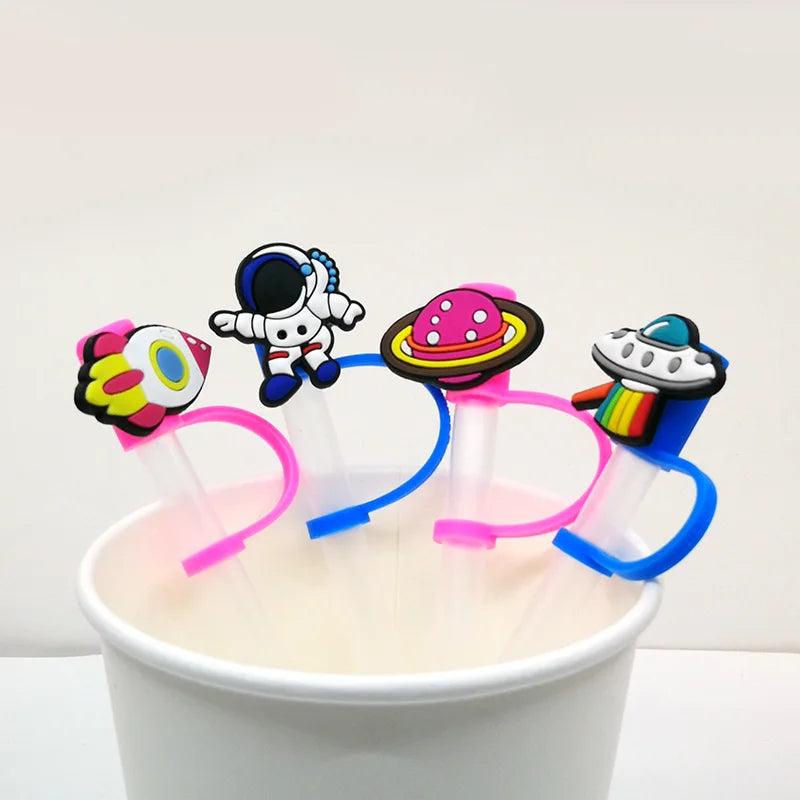 Bean Space Cartoon Silicone Straw Cover