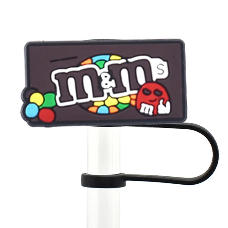 1pc Fast Food Candy PVC Straw Topper - Snack, Ice Cream, Juice, Bread Charms