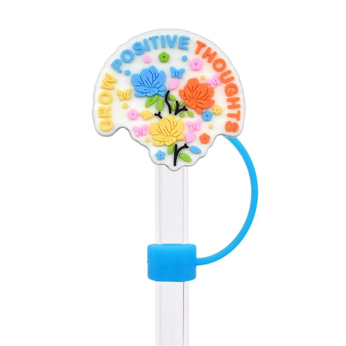 10mm Reusable Silicone Straw Cover with Cup Charm Accessories