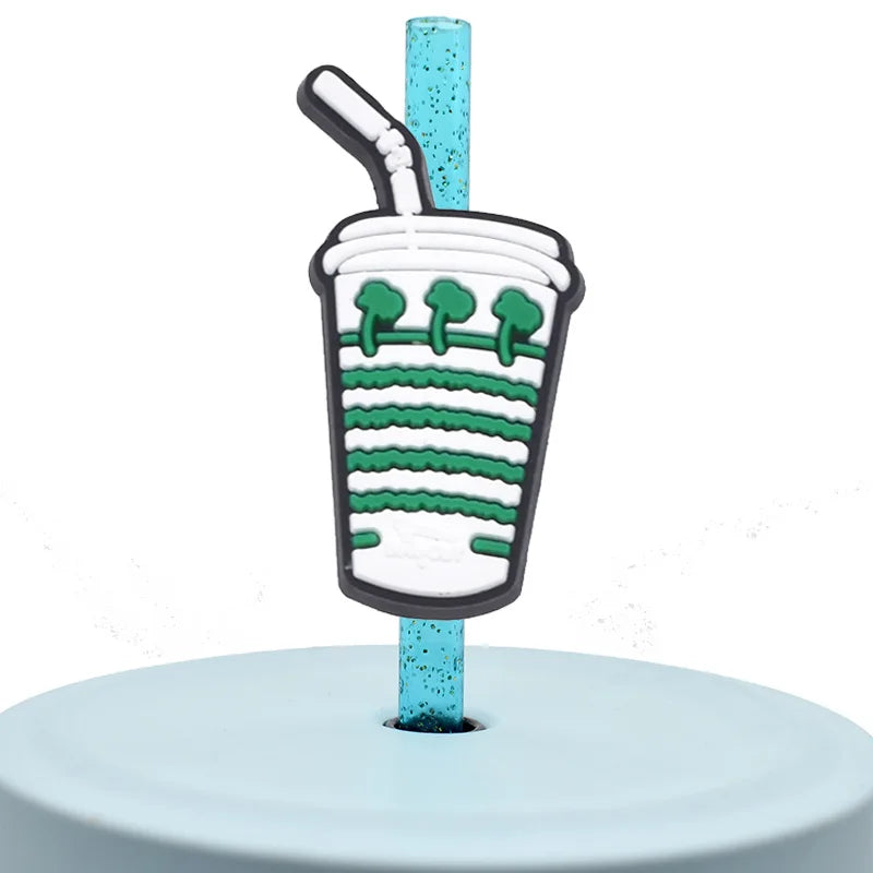 Houston PVC Straw Topper Charm