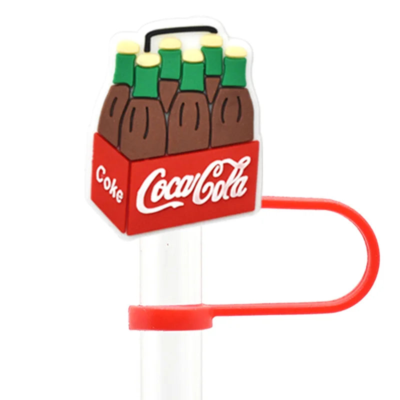 1pc Fast Food Candy PVC Straw Topper - Snack, Ice Cream, Juice, Bread Charms