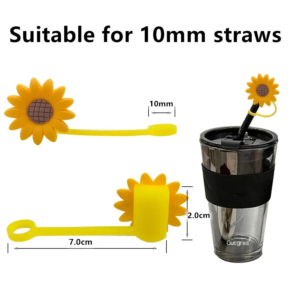 0MM Reusable Cartoon Straw Toppers - Dust & Splash Proof