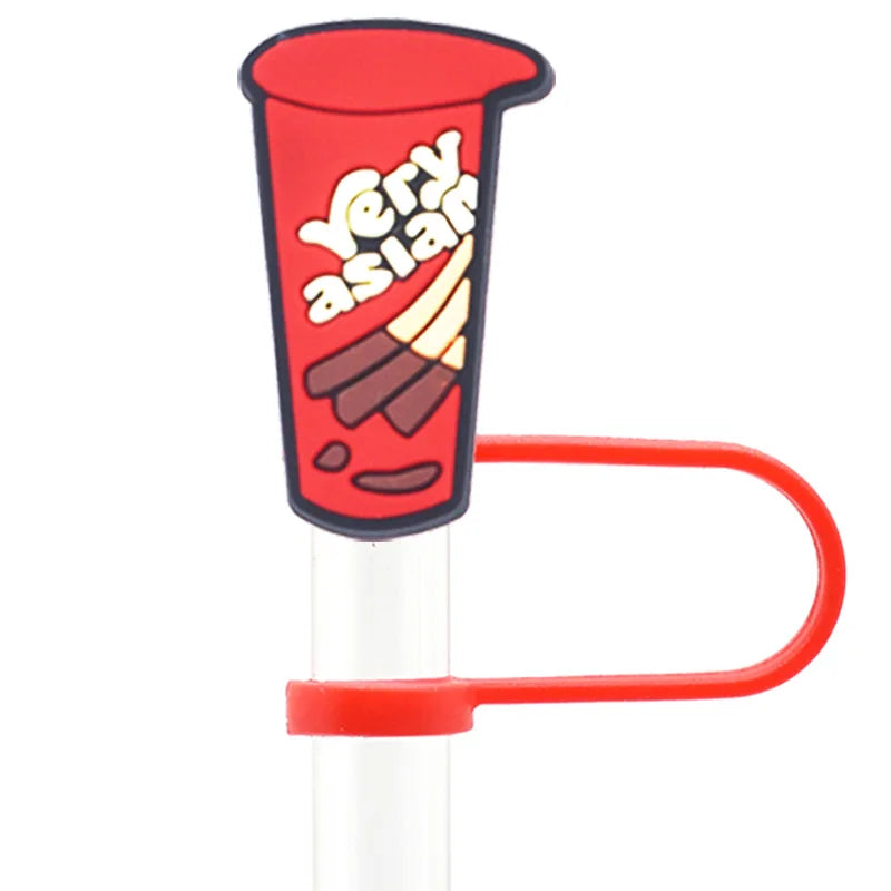 1pc Food Cookie Straw Topper - PVC, Silicone, Snack Charms