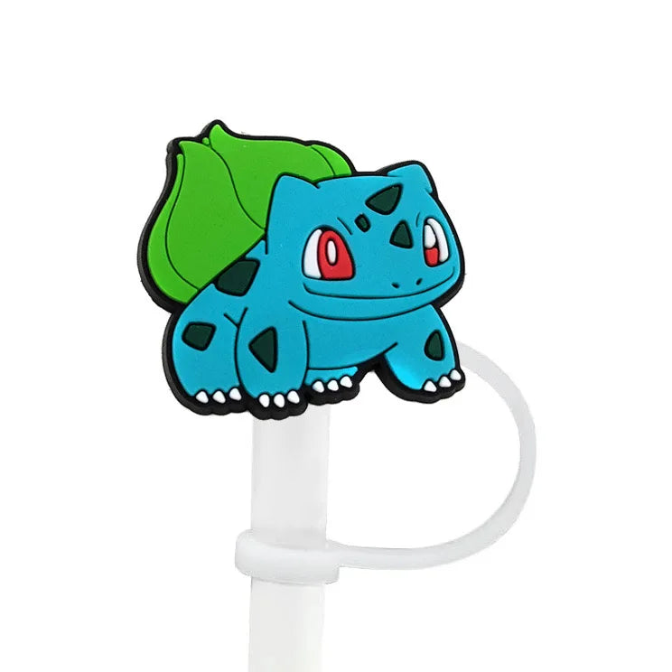 12pcs Pokémon Straw Covers - 10mm, Reusable, Dust-Proof, Fits 30-40Oz Cups