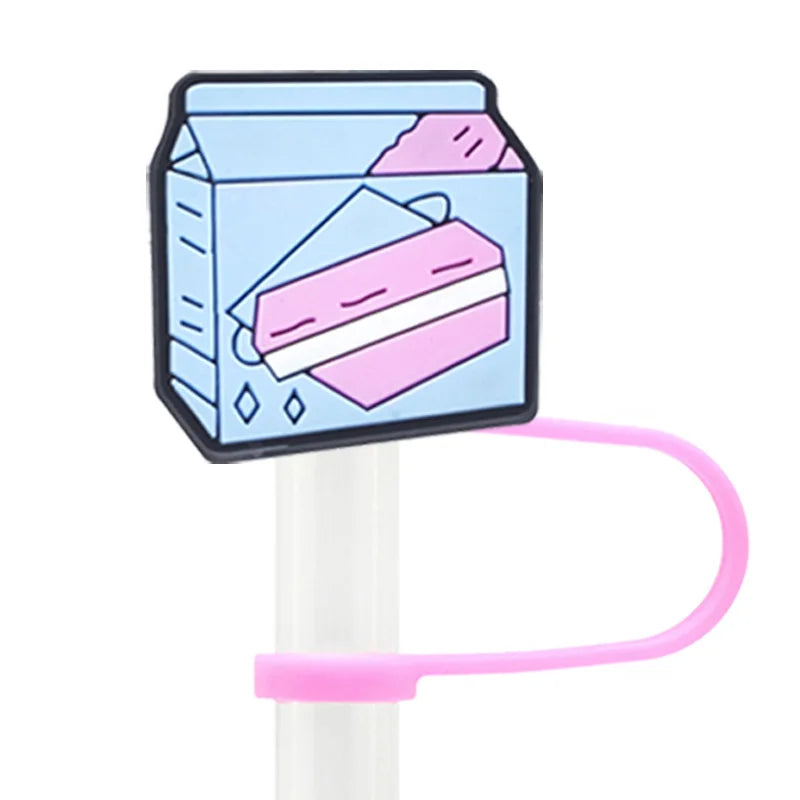 1pc Food Cookie Straw Topper - PVC, Silicone, Snack Charms