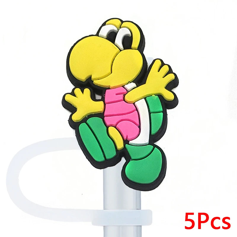 4 Pack Cute Cartoon Silicone Straw Covers