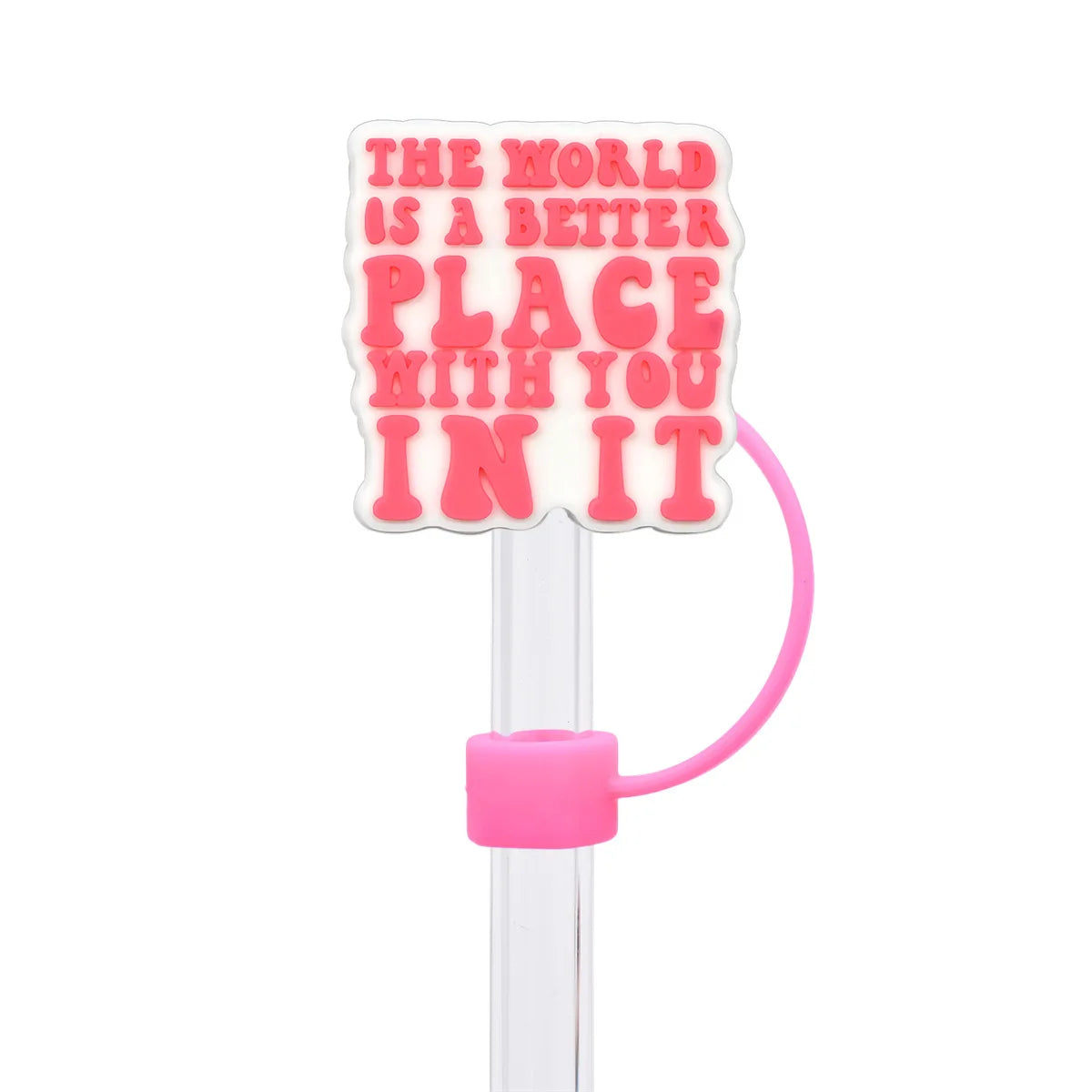 10mm Reusable Silicone Straw Cover with Cup Charm Accessories