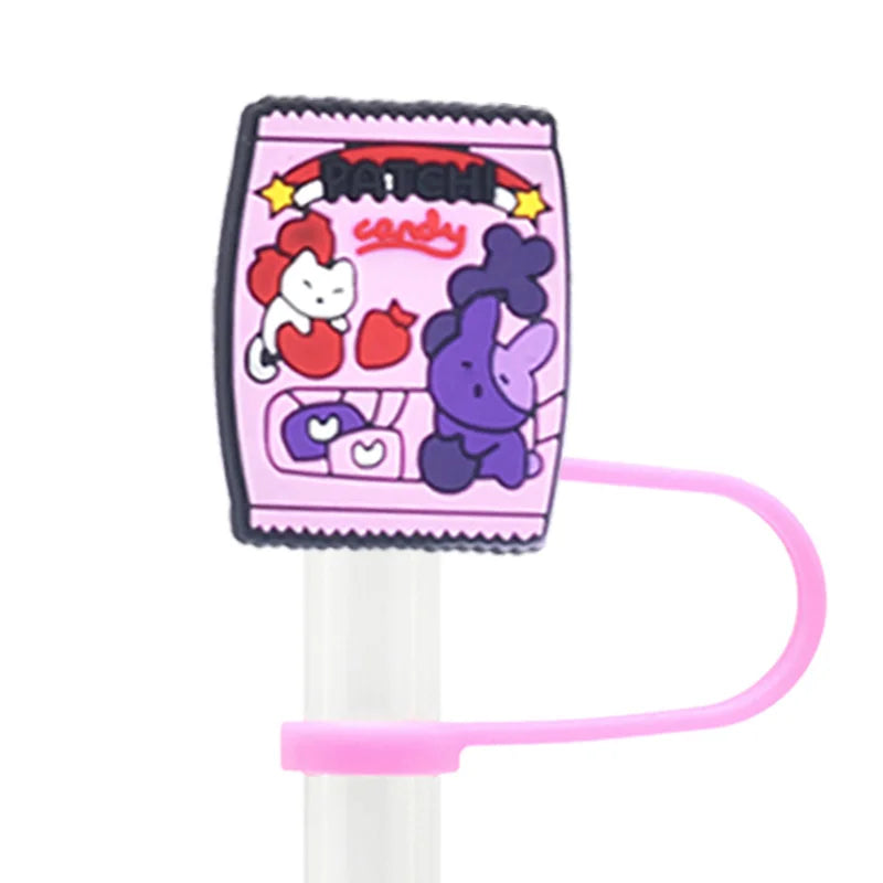 1pc Food Cookie Straw Topper - PVC, Silicone, Snack Charms