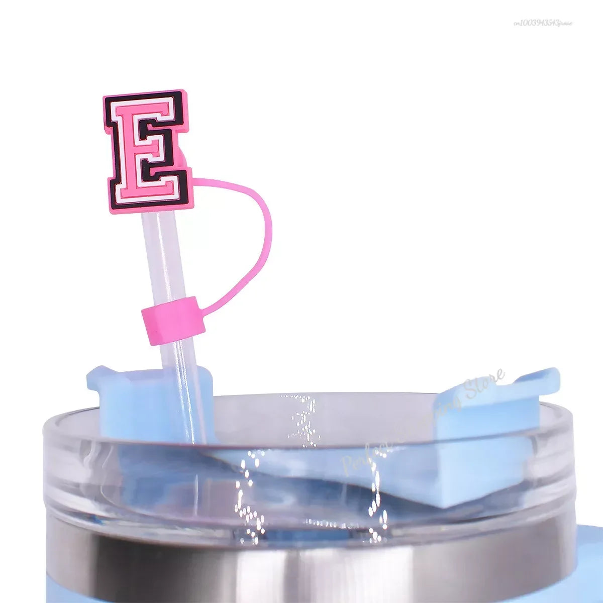 1-26pcs Pink Letter Straw Covers - 10MM, Reusable, Splash Proof