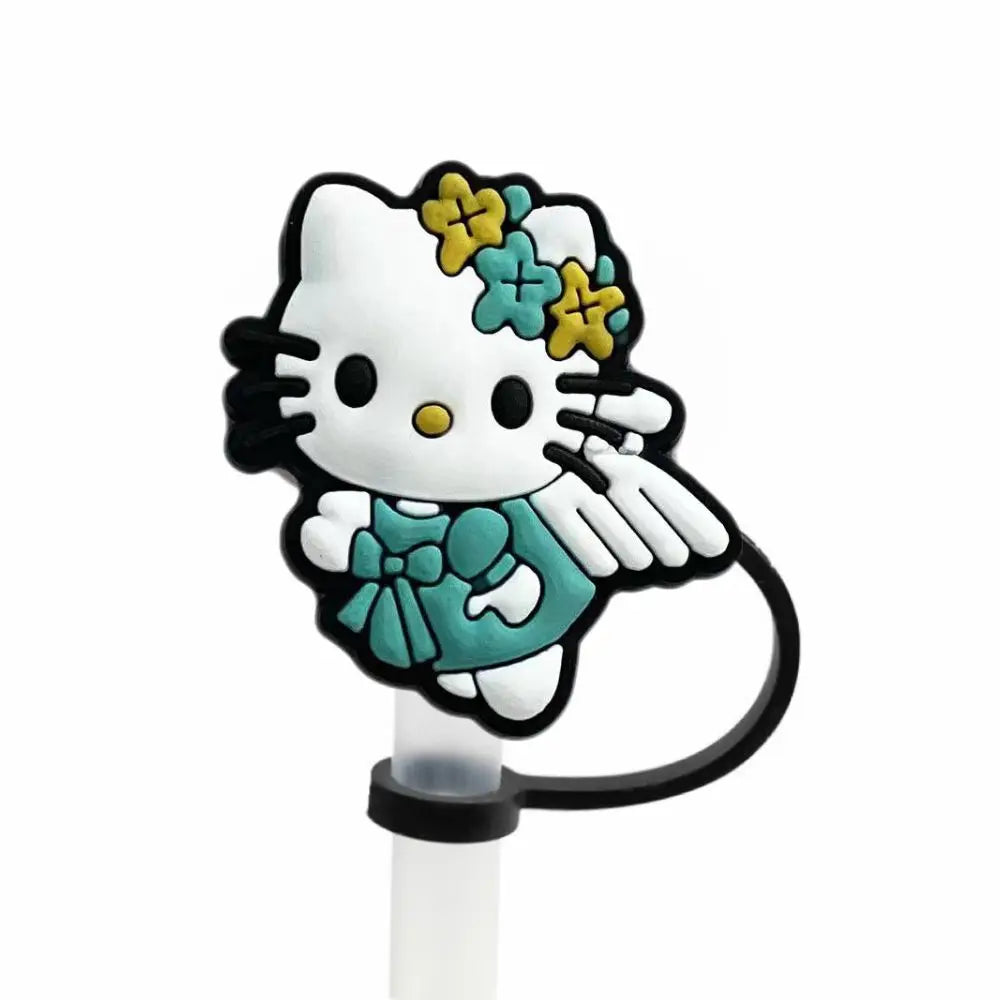 Hello Kitty Straw Cover Cap - 10MM Reusable Silica Gel Plug