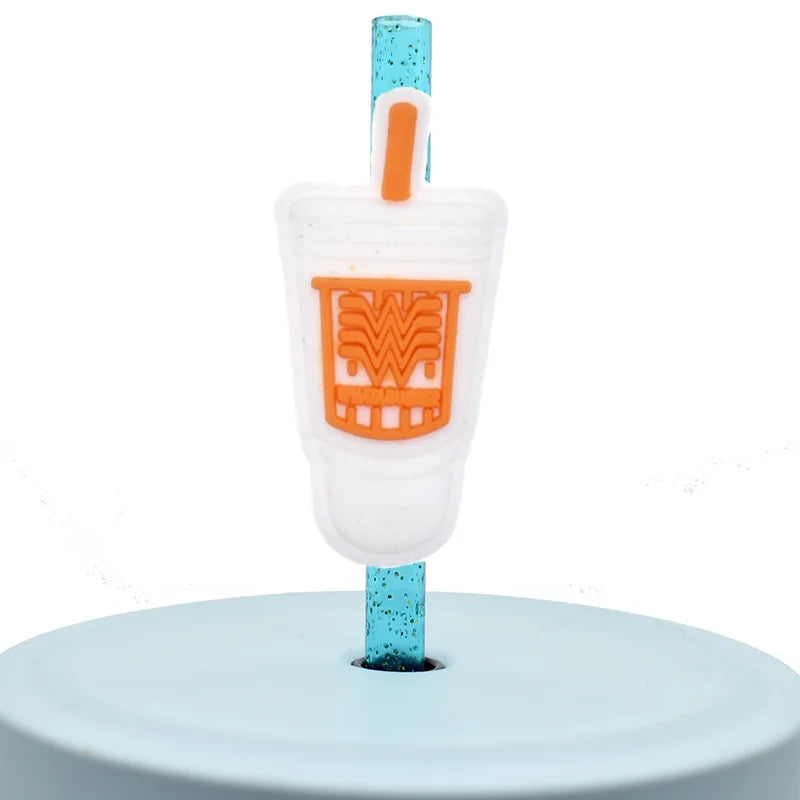 Houston PVC Straw Topper Charm