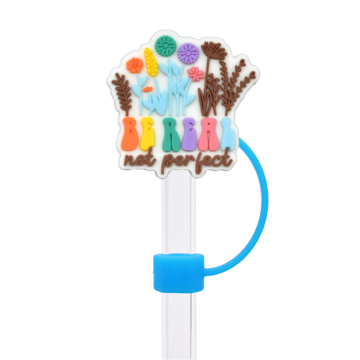 10mm Reusable Silicone Straw Cover with Cup Charm Accessories