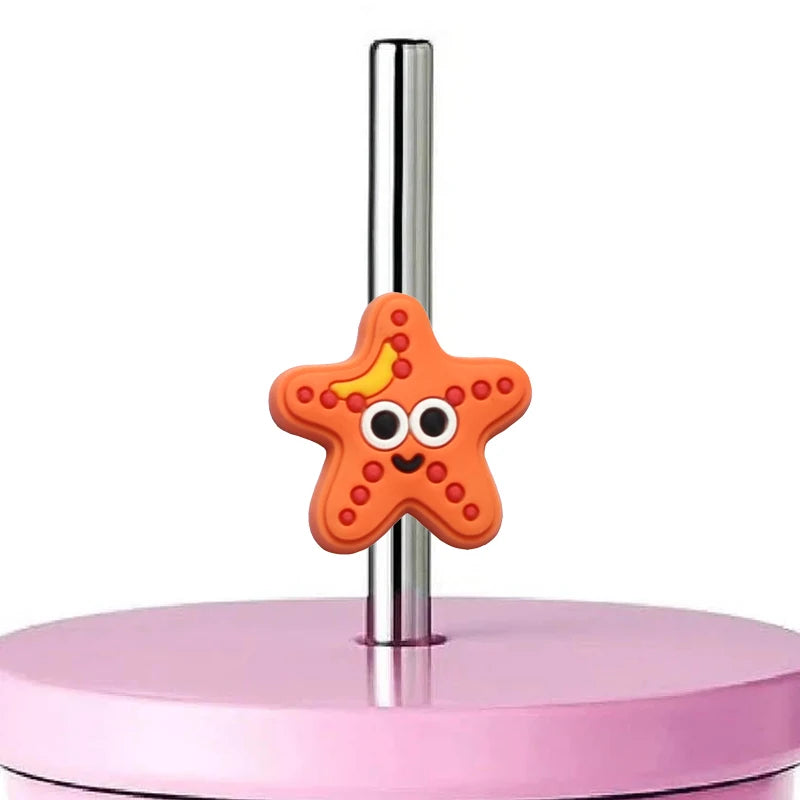 1pc Food Cookie Straw Topper - PVC, Silicone, Snack Charms