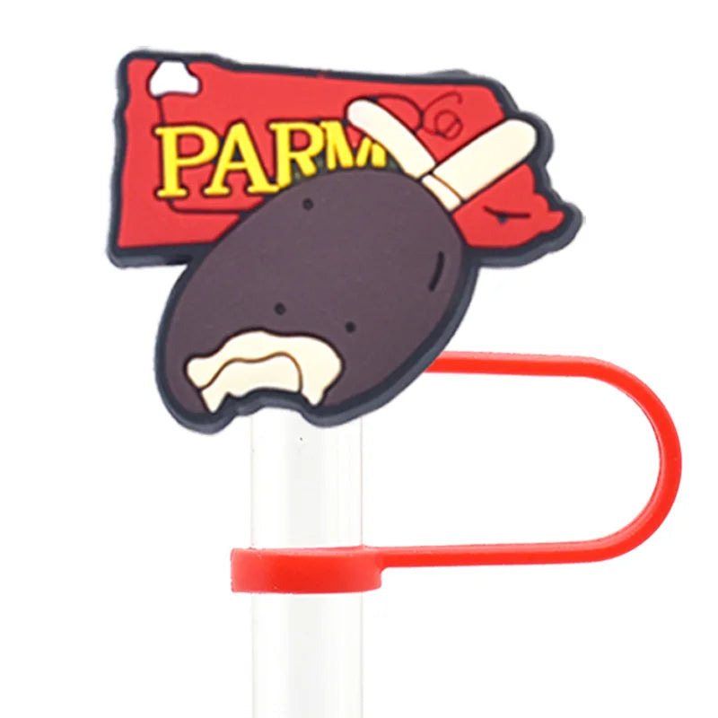 1pc Food Cookie Straw Topper - PVC, Silicone, Snack Charms