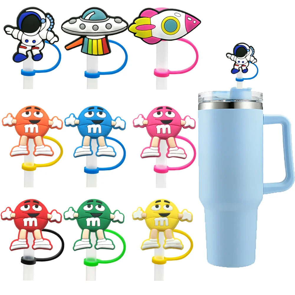 Bean Space Cartoon Silicone Straw Cover