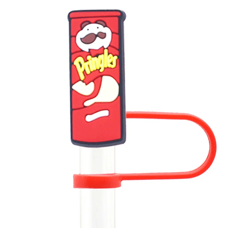 1pc Food Cookie Straw Topper - PVC, Silicone, Snack Charms