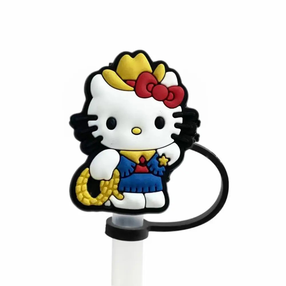 Hello Kitty Straw Cover Cap - 10MM Reusable Silica Gel Plug