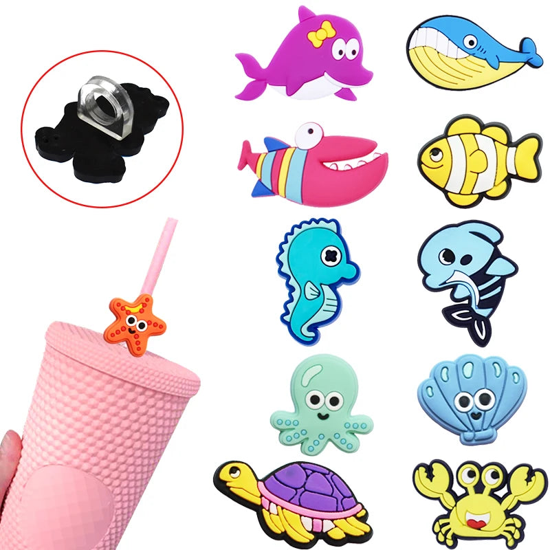 1pc Food Cookie Straw Topper - PVC, Silicone, Snack Charms