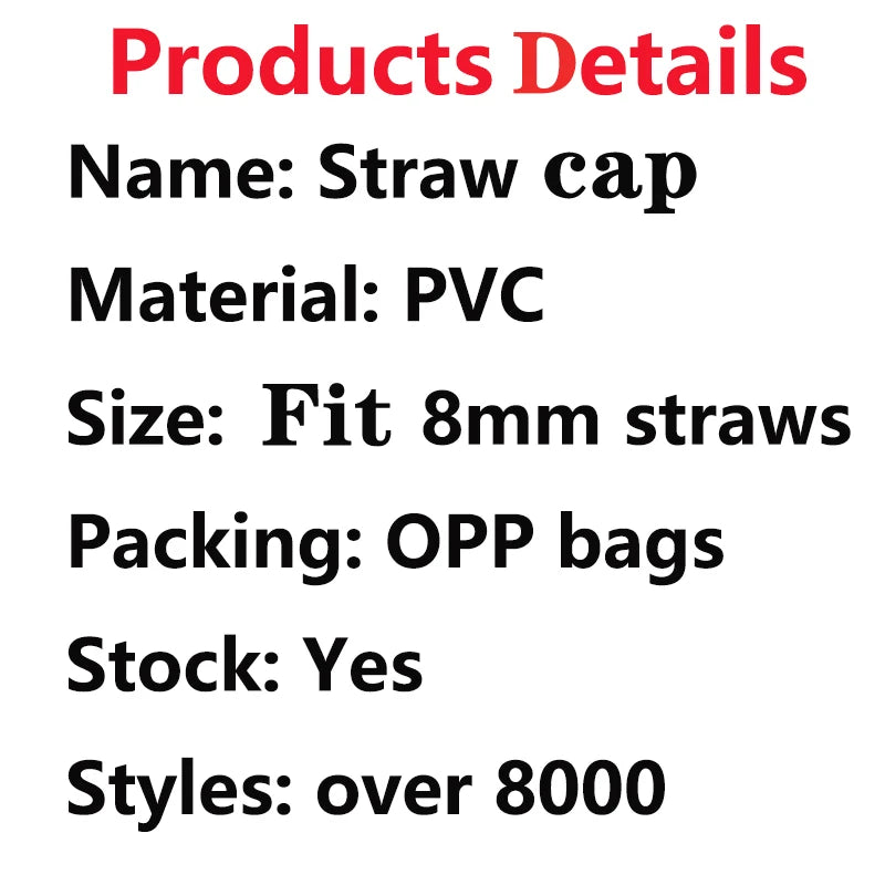 1pc Fast Food Candy PVC Straw Topper - Snack, Ice Cream, Juice, Bread Charms