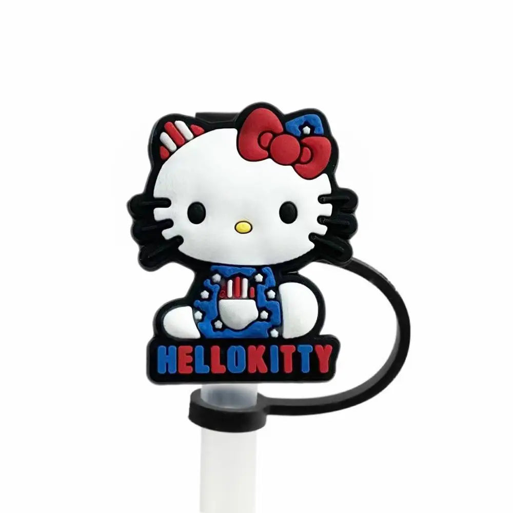 Hello Kitty Straw Cover Cap - 10MM Reusable Silica Gel Plug