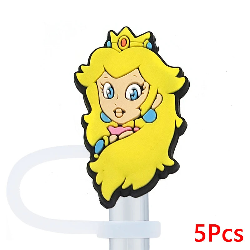 4 Pack Cute Cartoon Silicone Straw Covers