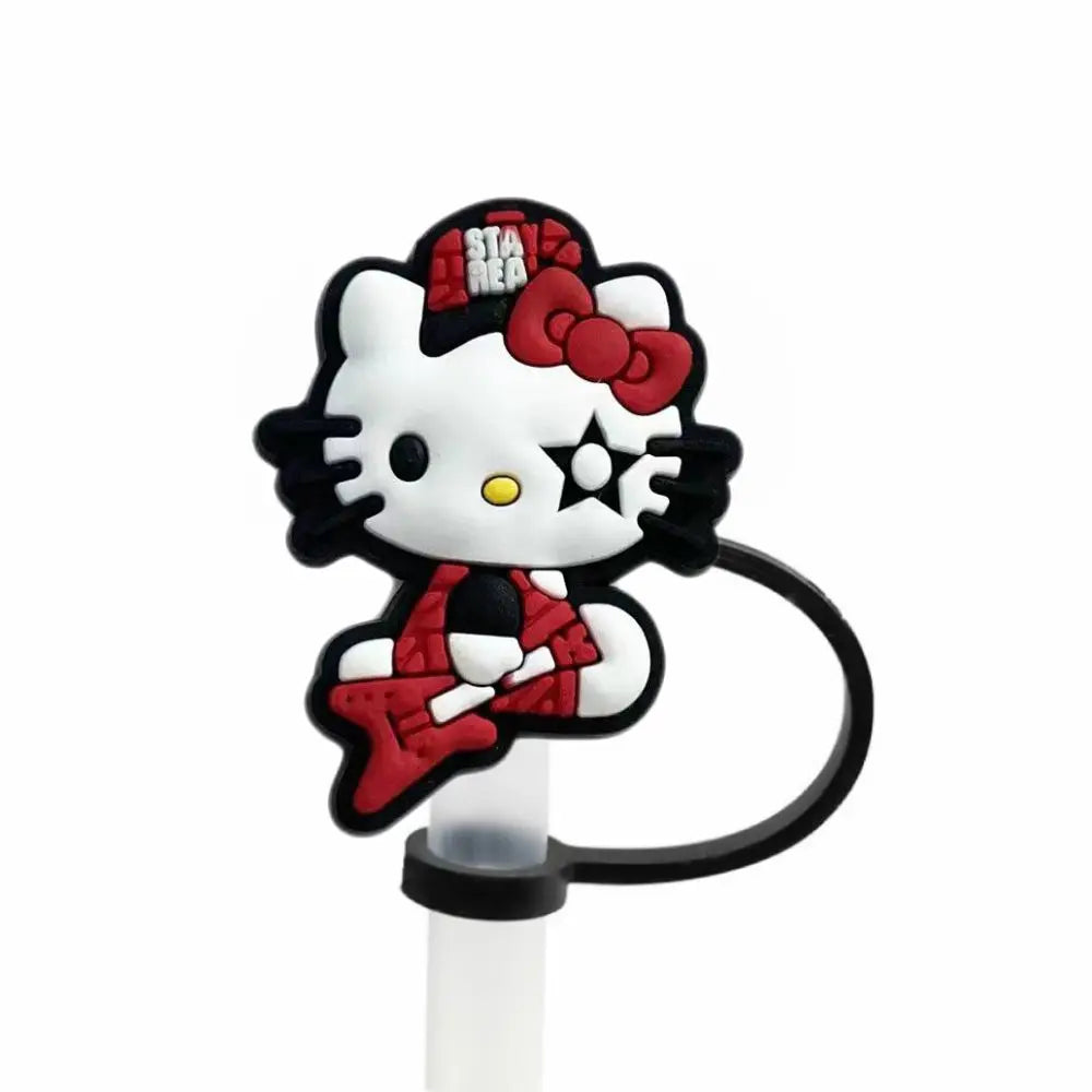 Hello Kitty Straw Cover Cap - 10MM Reusable Silica Gel Plug