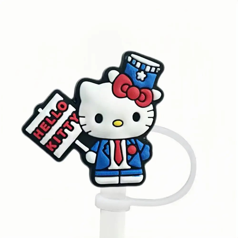 Hello Kitty Straw Cover Cap - 10MM Reusable Silica Gel Plug