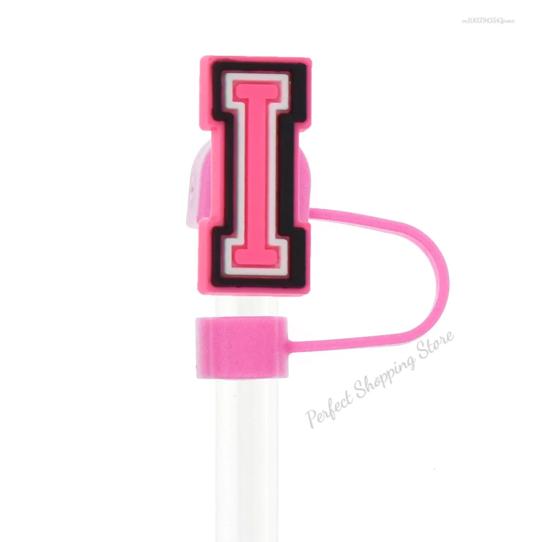 1-26pcs Pink Letter Straw Covers - 10MM, Reusable, Splash Proof