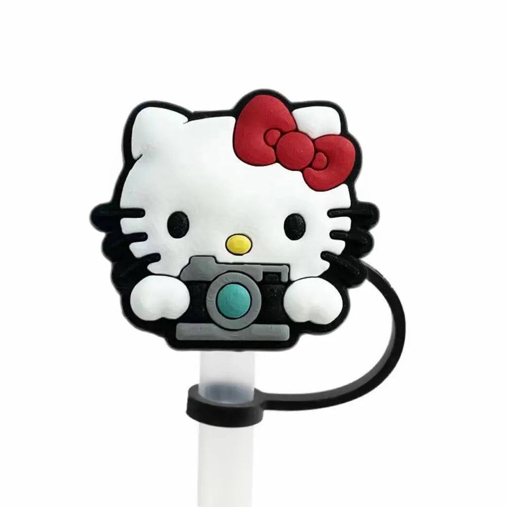 Hello Kitty Straw Cover Cap - 10MM Reusable Silica Gel Plug