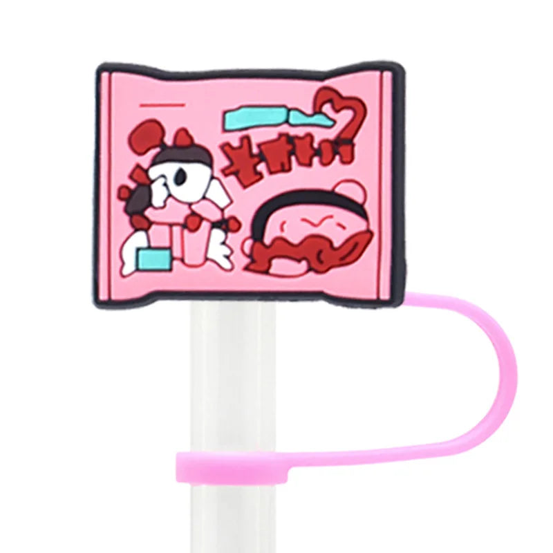 1pc Food Cookie Straw Topper - PVC, Silicone, Snack Charms