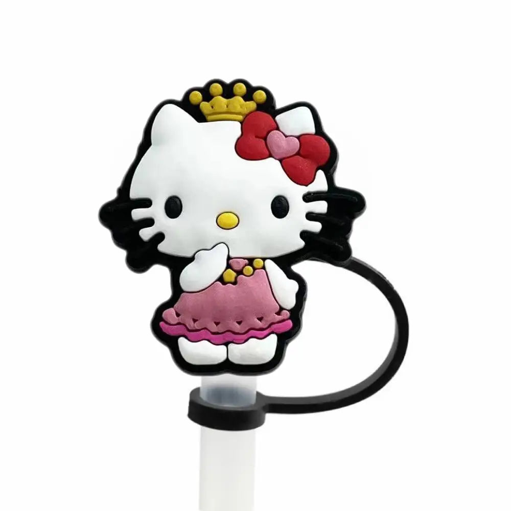 Hello Kitty Straw Cover Cap - 10MM Reusable Silica Gel Plug