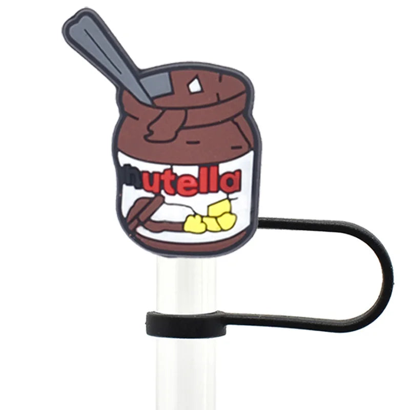 1pc Fast Food Candy PVC Straw Topper - Snack, Ice Cream, Juice, Bread Charms