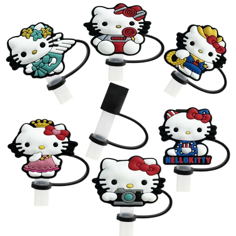 Hello Kitty Straw Cover Cap - 10MM Reusable Silica Gel Plug