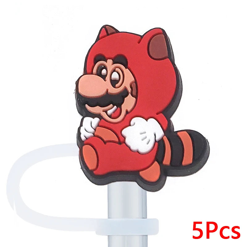 4 Pack Cute Cartoon Silicone Straw Covers