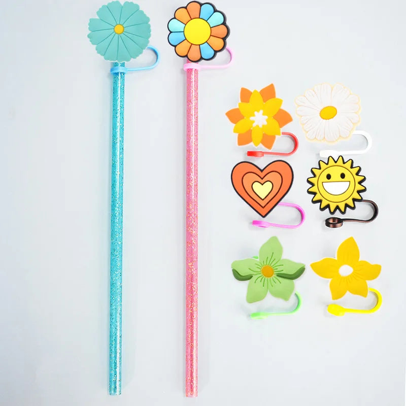 1pc Fast Food Candy PVC Straw Topper - Snack, Ice Cream, Juice, Bread Charms